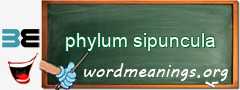 WordMeaning blackboard for phylum sipuncula